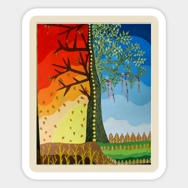 colorful tree Sticker by gagangpintugold